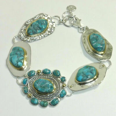 Pulsera Silpada Turquesa Suroeste Santa Fe Plata Esterlina B3325 Latón NUEVO Foto 1 de 4