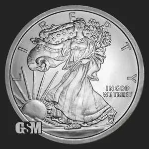 5 oz Large Walking Liberty .999 FINE SILVER ROUND in a capsule - Picture 1 of 3