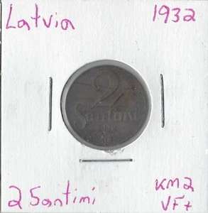 Coin Latvia 2 Santimi 1932 KM2 - Picture 1 of 3