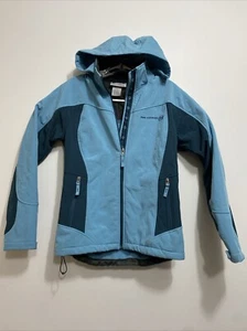 FREE COUNTRY Women Size Small Soft Shell Hooded Zip Up Jacket 2 Tone Sea Blue - Picture 1 of 10