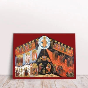 The Last Judgment Greek Byzantine Orthodox Christian handmade icon - Picture 1 of 7