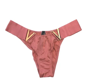 Victoria's Secret brasilianisches Satin-Höschen V-Hardware hohes Bein Größe L neu mit Etikett - Bild 1 von 3