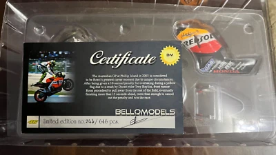 Minichamps 1:12 Bellomodels V.Rossi Phillip Island 2003 édition limitée SIGNEE - Photo 1/4