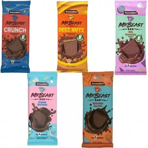 Feastables Mr Beast Chocolate Bars 5 Pack (Flavors in Picture/Description) 2.1oz - Picture 1 of 6