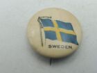 1896 Vintage Antique Flag Of SWEDEN Whitehead + Hoag Badge Button Pin Pinback