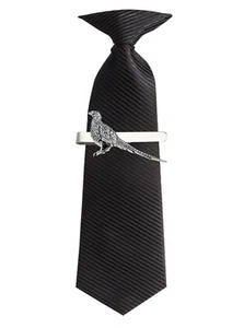 B16 stehender Fasan feines englisches Zinn auf Krokodil Krawattenklammer 4cm - Bild 1 von 2