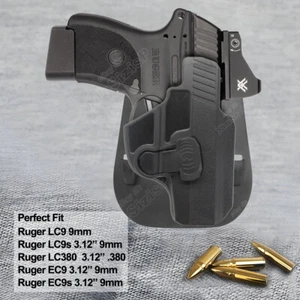 Holster OWB Fit Ruger LC9 LC9S LC380 EC9 EC9S 9mm Pistol 3.12” Holder Paddle - Picture 1 of 6