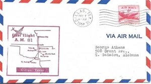First Airmail Flight Dallas Texas December 7 1954 AAMC#81N51 - Picture 1 of 1
