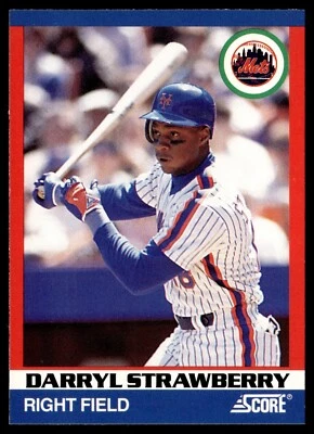 1991 Score 100 Hottest Players - Darryl Strawberry #62 Mets - Image 1 of 2