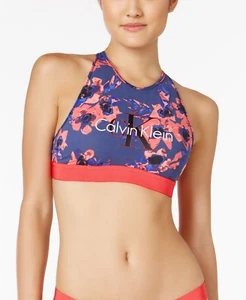 Calvin Klein Women's Low-Impact Retro Logo Bralette Floral, S - Picture 1 of 4