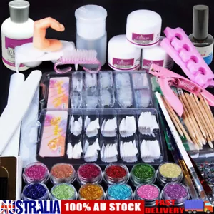 Nail Art Kit 150ML Acrylic Powder Liquid Brush Glitter Sticker Manicure Full Set - Picture 1 of 17