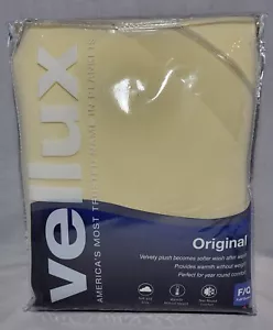 Vellux Blanket Full/Queen Size Blanket 90"x90" Ivory Velvety Plush 100٪ Nylon - Picture 1 of 10