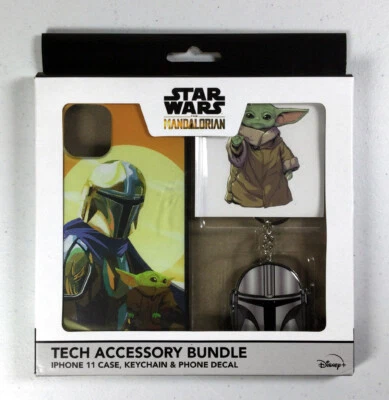 Disney Star Wars Mandalorian Apple iPhone 11 Phone Case Tech Accessory Bundle - Image 1 of 4