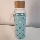 Couvercle en bois bouteille d'eau en verre 16 oz cœur à manches en silicone Season of Love NEUF