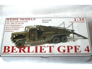 1:35 BERLIET GPE 4 serbatoi trasportatore modelli vespa seconda guerra mondiale kit resina pulita 35049 - Foto 1 di 1