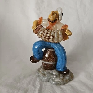 Estatuilla acordeón vintage checa Zelezny Brod de vidrio marinero jugando muy bonita - Imagen 1 de 11