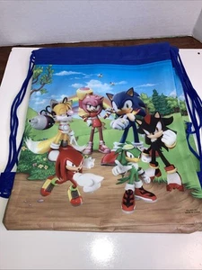 Sonic Hedgehog Drawstring Totes (12 Pack) Five Different Designs - Picture 1 of 10