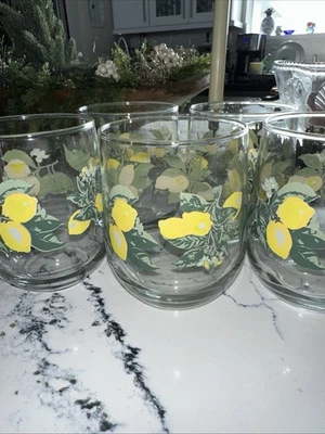 Vasos de bola alta Royal Norfolk flor de limón, 16 oz, juego de 5 Foto 1 de 4