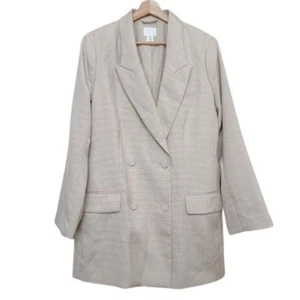 H&M Damen Blazer Large Long Line Zweireiher Hellbraun - Bild 1 von 15