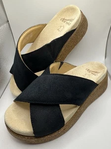 Dansko Women Bridget Cork Platform Sandals Shoes Black Size 7.5 - Picture 1 of 6