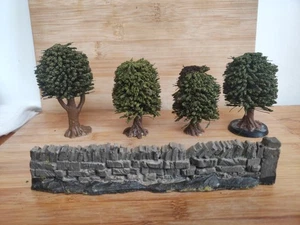 Warhammer Árboles, Arbustos y Pared de Piedra Paisaje Terreno Piezas Lotr 28mm - Imagen 1 de 12