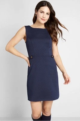 ModCloth Women’s XL 60’s Inspired Navy Blue Classic Shift Dress Everyday Comfort - Image 1 of 4