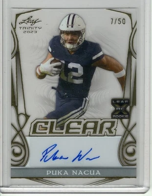 2023 LEAF TRINITY CLEAR PUKA NACUA ROOKIE/RC AUTO #7/50 - Image 1 of 2