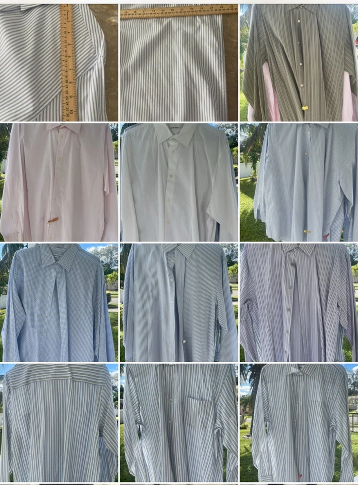 Camisas de vestir Calvin Klein para hombre XL a rayas manga larga botones 8 AZUL BLANCO MEZCLA 8 Foto 1 de 4