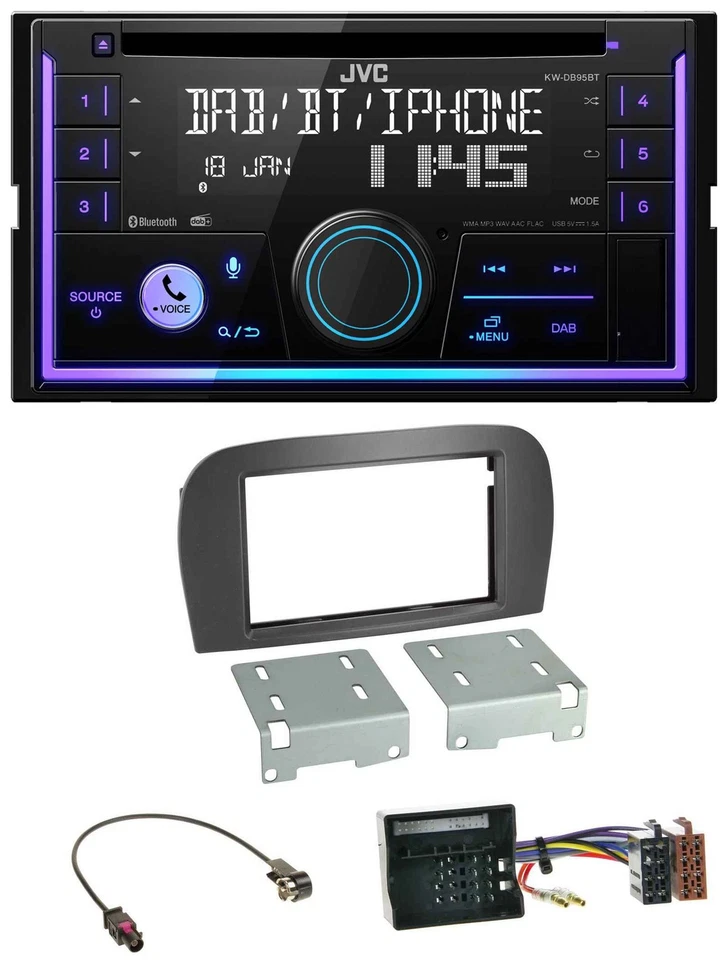 JVC MP3 USB 2DIN DAB Bluetooth CD Autoradio für Mercedes SL-Klasse R230 2006-201 - Bild 1 von 4