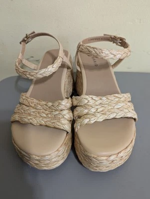 Torrid Women's Size 8.5WW Raffia Platform Wedge Sandals  - Image 1 of 4