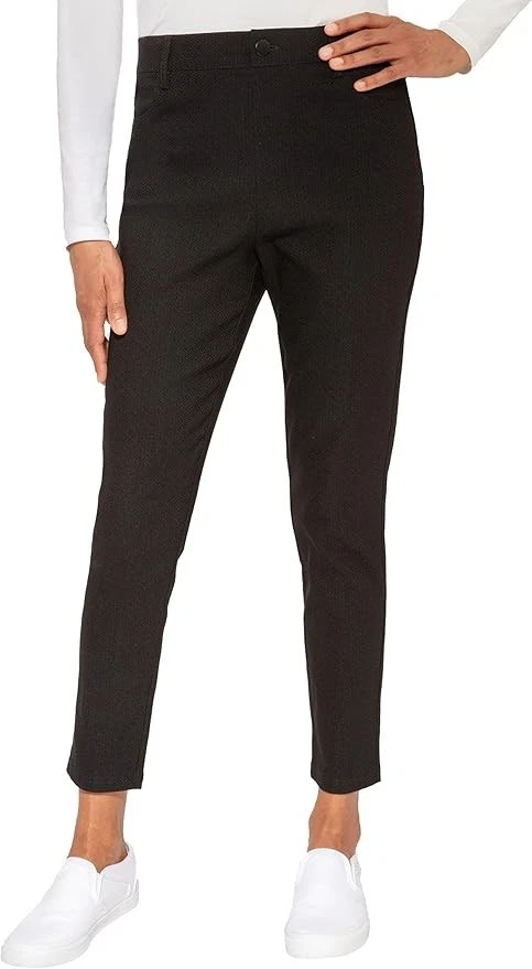 Mario Serrani Women's Textured Pull On Pants Black S