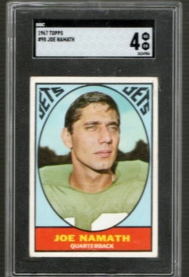 1967 年 Topps - Joe Namath #98 - SGC 4 (VG-EX) 纽约喷气机队名人堂 — 第 1/2 张图片