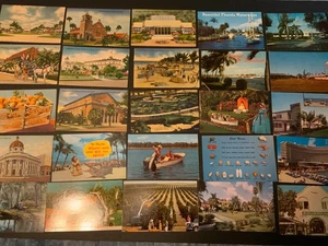 FLORIDA ~ Lot of 100 Vintage Postcards - Antique,Wooden,Linen,Chrome - Nice Lot! - Picture 1 of 5
