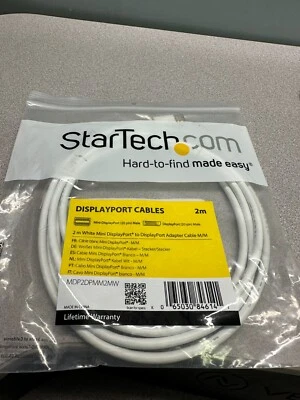 StarTech MDP2DPMM2MW 2m (6 ft) White Mini DisplayPort to DisplayPort 1.2 Adapter - Image 1 of 4