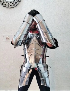 Medieval Knight Reenactmen Steel Armour Breastplate With Arm Set - Picture 1 of 9