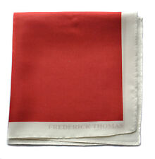 Frederick Thomas 100% silk red pocket square handkerchief FT1659