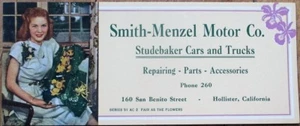 Hollister, CA 1951 Studebaker Car Advertising Blotter w/Pinup Woman - 'Polly' - Picture 1 of 1