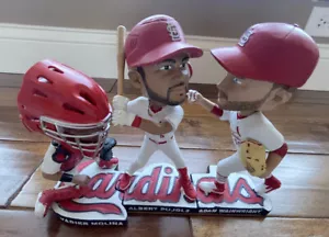 PUJOLS WAINWRIGHT MOLINA Bobblehead Set StL Cardinals NIB + Willie McGee Gnome - Picture 1 of 6