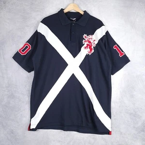 Pride Of Scotland Rugby Polo Shirt Mens XXL Blue Red Saltire Lion Rampant - Picture 1 of 17