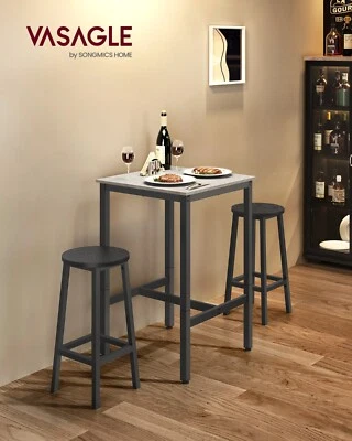 VASAGLE Breakfast Bar, Square Tall Bar Table, Heavy-Duty Steel Frame, LBT025B73 - Image 1 of 4