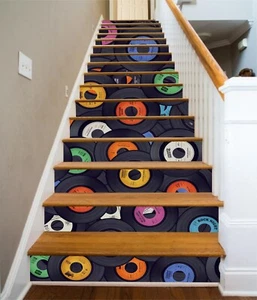 3D Vinyl Record 651 Stair Risers Decoration Photo Mural Vinyl Decal Wallpaper - Picture 1 of 5