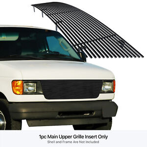 For 1992-2007 Ford Econoline Van Main Upper Black Billet Grille Grill Insert