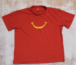McDonalds Big Smile Employee Shirt Womens XL Red Yellow Restaurant Short Sleeve - Picture 1 of 7