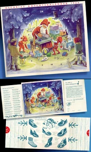 Bel Vecchio Pubblicità Calendario Avvento 1954 Osacaria Bambini Scarpe Babbo - Picture 1 of 4