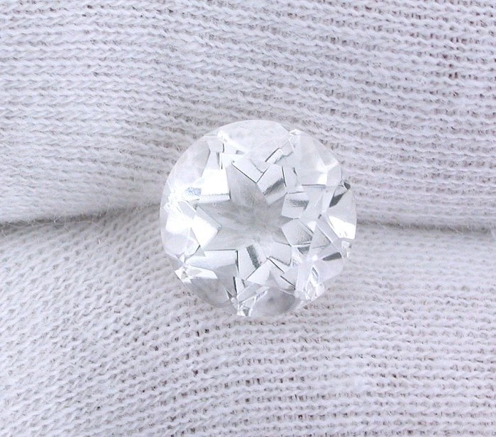 Piedra preciosa de topacio blanco natural boliviano redonda de 10 mm EBS2681 Foto 1 de 1