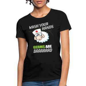 Nurse Sheep Wash Your Hands Germs Are Bad Unisex T-Shirt - Picture 1 of 13