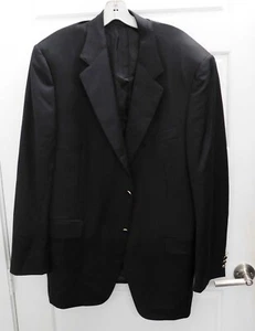 Blazer Chaqueta Abrigo Deportivo CANALI Negro Sólido 100% Lana 2 Botones 56 R - Imagen 1 de 5