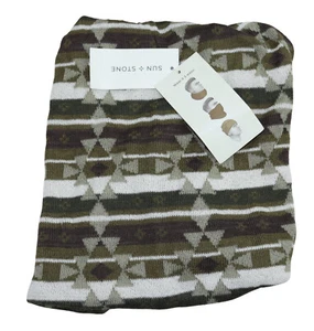 Sun + Stone Wear 3-Wege Wollmischung Tribal Print Halswärmer Herren Gamasche OSFM Neu mit Etikett - Bild 1 von 1