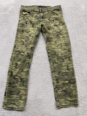 Rocawear Pants Mens 34x33 (33x28) Camo Slim Hip Hop Distress Streetwear Stains - Image 1 of 4