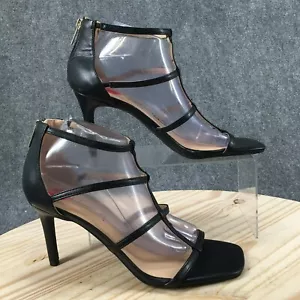 Sandalias UNISA para mujer 10 M Fennie con tiras negras imitación cuero aguja cremallera trasera - Imagen 1 de 16